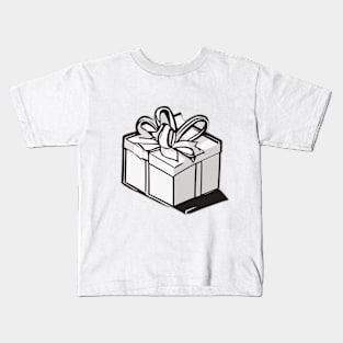 Elegant Monochrome Gift Box Illustration No. 620 Kids T-Shirt